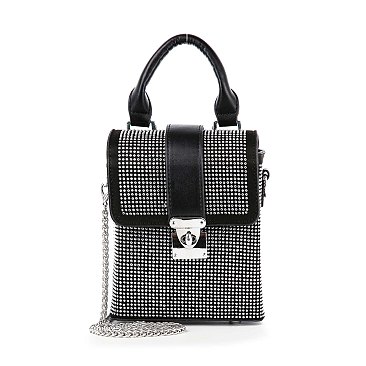 Petite Rhinestone Messenger Style Bag