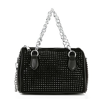 Chain Handle Rhinestone Evening Bag