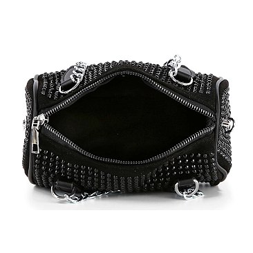 Chain Handle Rhinestone Evening Bag