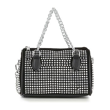 Chain Handle Rhinestone Evening Bag