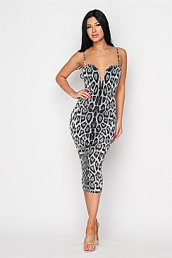 Pack of 6 - Sexy Leopard Style Midi Dress BJBCD50076