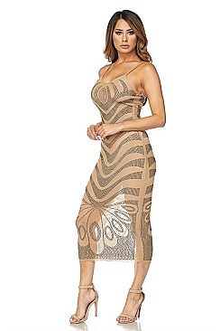 PACK OF 6 PIECES SEXY MESH RHINESTONE LONG DRESS BJBD10020P5