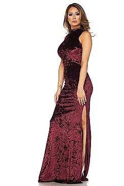 PACK OF 6 PIECES ELEGANT MAXI VELVET OPEN BACK DRESS BJBD40184P1