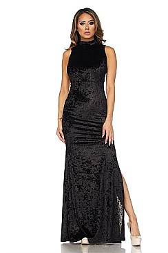 PACK OF 6 PIECES ELEGANT MAXI VELVET OPEN BACK DRESS BJBD40184P1