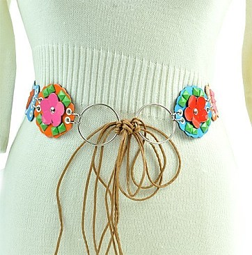 Big Circle Ring & Flower Chain Belt -FLOWER-BELT