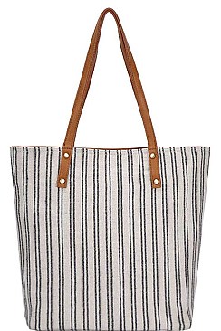 STYLISH STRIPED FABRIC FASHION TOTE BAG JYBGA-2622