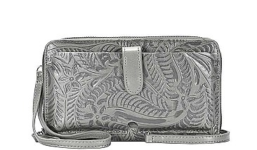 FASHION FLORAL TROPICAL DESIGN CROSSBODY WALLET
