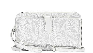 FASHION FLORAL TROPICAL DESIGN CROSSBODY WALLET