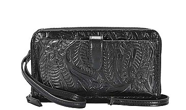 FASHION FLORAL TROPICAL DESIGN CROSSBODY WALLET