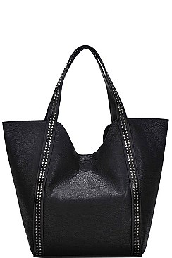 2in1 STYLISH TEXTURED PU LEATHER TRENDY SHOPPER BAG JYBGA-44095