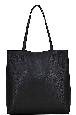 2in1 FASHIONABLE TEXTURED PU LEATHER SOFT TOTE BAG SET JYBGA-5641