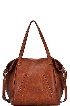 STYLISH TEXTURED PU LEATHER LONG STRAP CHIC SATCHEL  JYBGA-81253