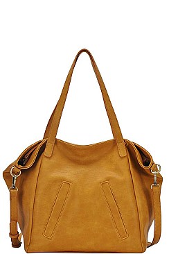 STYLISH TEXTURED PU LEATHER LONG STRAP CHIC SATCHEL  JYBGA-81253