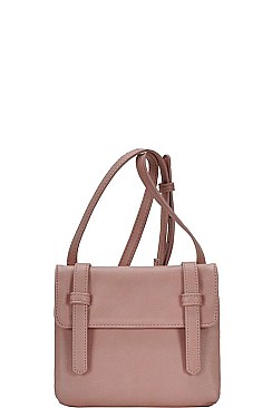 CLASSIC TEXTURED PU LEATHER CROSSBODY SATCHEL  JYBGA-81309