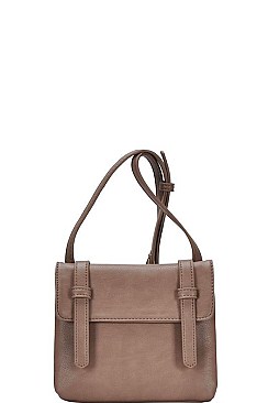 CLASSIC TEXTURED PU LEATHER CROSSBODY SATCHEL  JYBGA-81309