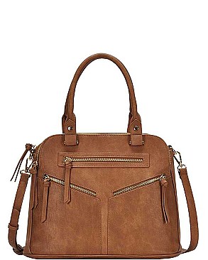 STYLISH TEXTURED PU LEATHER FASHION LONG STRAP SATCHEL JYBGA-81471