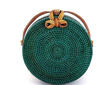Modern Trendy Natural Straw Woven Circle Bag