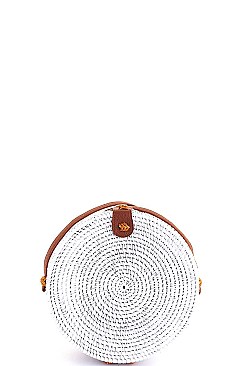 Modern Trendy Natural Straw Woven Circle Bag