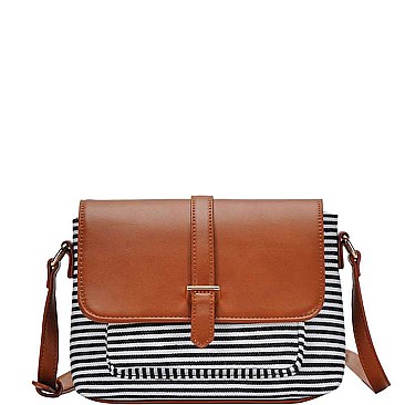 CHIC PRINCESS STRIPES BIG FLAP FASHION SLING BAG JYBGA-81941