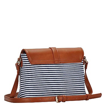 CHIC PRINCESS STRIPES BIG FLAP FASHION SLING BAG JYBGA-81941