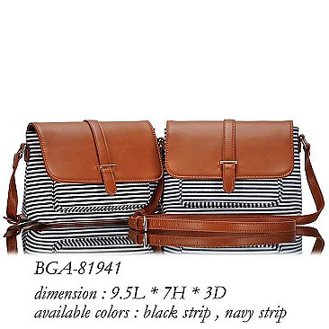 CHIC PRINCESS STRIPES BIG FLAP FASHION SLING BAG JYBGA-81941