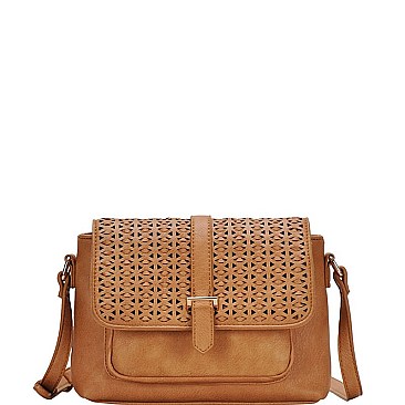 STYLISH DESIGNER LASER CUT FLAP CROSSBODY BAG JYBGA-81942