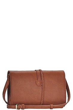 BRAIDED TASSEL ACCENTED CROSS BODY BAG