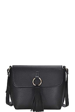 DESIGNER INSPIRED TASSEL ACCENT CROSS BODY BAG
