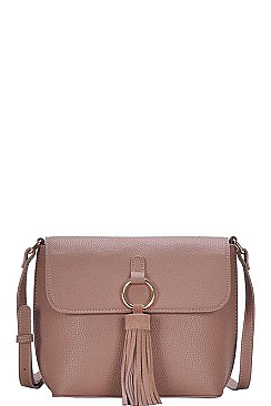 DESIGNER INSPIRED TASSEL ACCENT CROSS BODY BAG
