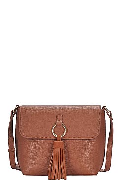 DESIGNER INSPIRED TASSEL ACCENT CROSS BODY BAG