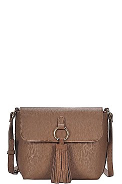 DESIGNER INSPIRED TASSEL ACCENT CROSS BODY BAG