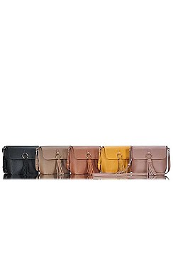 DESIGNER INSPIRED TASSEL ACCENT CROSS BODY BAG
