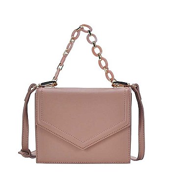 TOP PLASTIC CHAIN CROSS BODY SHOULDER BAG