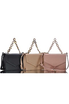 TOP PLASTIC CHAIN CROSS BODY SHOULDER BAG