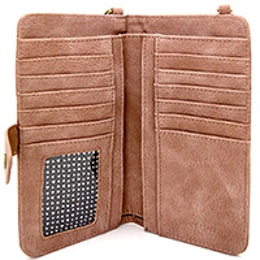 BGA0811-LP Antik Kraft Versatile Wallet Compartment Cellphone Holder Cross Body