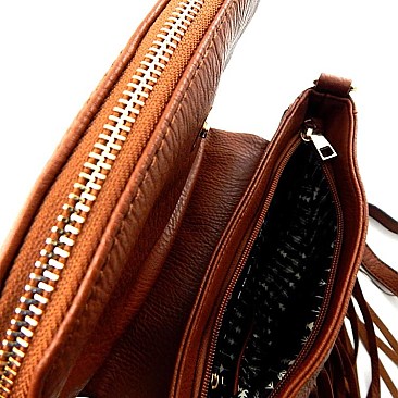 Fringed Flap Top Cross Body MESSENGER