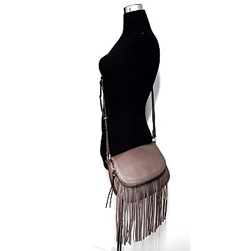 Fringed Flap Top Cross Body MESSENGER