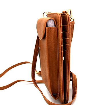 BGA48742-LP Antique Kraft Versatile Wallet Compartment Cellphone Holder Cross Body