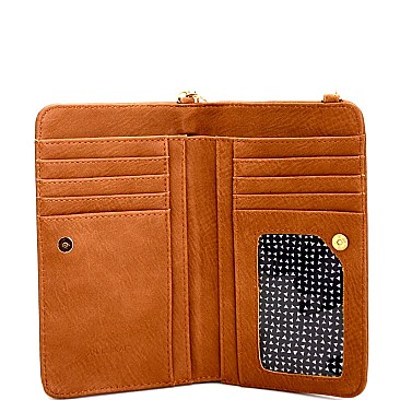 BGA48742-LP Antique Kraft Versatile Wallet Compartment Cellphone Holder Cross Body