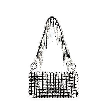 Stunning Beaded Fringe Strap Rhinestone Shoulder Bag