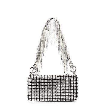 Stunning Beaded Fringe Strap Rhinestone Shoulder Bag