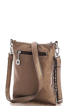 STYLISH RHINESTONE AND STUDDED CROSSBODY BAG WITH TWO STRAPS