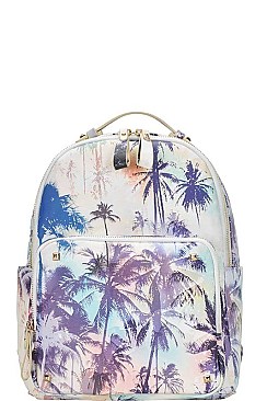 PALM TREE PRINT BACKPACK