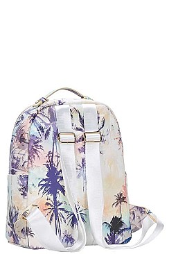 PALM TREE PRINT BACKPACK