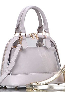 STYLISH 2 IN 1 TRANSPARENT DOMED SATCHEL BAG JYBGS-5799