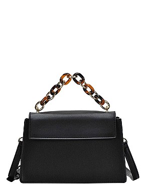 STYLISH SMOOTH PU LEATHER FASHION CHAIN TOP HANDLE CROSSBODY SLING BAG JYBGS-59118