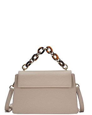 STYLISH SMOOTH PU LEATHER FASHION CHAIN TOP HANDLE CROSSBODY SLING BAG JYBGS-59118