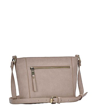 FASHION FRONT ZIP STYLISH SMOOTH PU LEATHER FASHION CROSSBODY SLING BAG  JYBGS-7917
