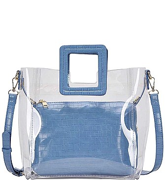 STYLISH 2 IN 1 TRANSPARENT TOTE BAG JYBGS-81925