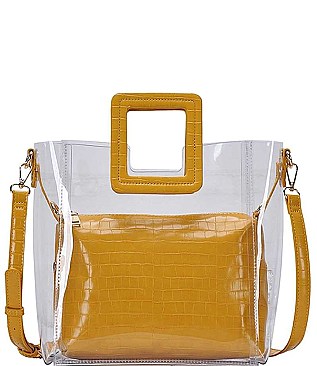 STYLISH 2 IN 1 TRANSPARENT TOTE BAG JYBGS-81925